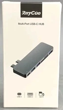 RayCue Multi-Port USB-C Hub Gray w Box