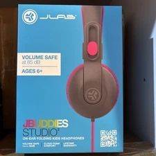 JBuddies Studio 2 Wired Kids Headphones - Black/Pink