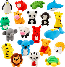 24 Pcs Animal Erasers for Kids Bulk, Removable Assembly Puzzle Eraser Cute, Nove