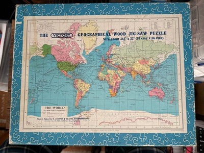 Vintage Sieg der Sieg geographisches Holzpuzzle um 1977
