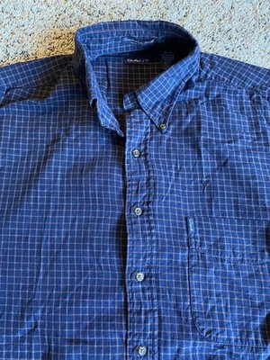Gant Button Down Shirt XL Blue Plaid No Flaws