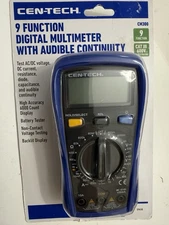 Cen-Tech 9 Function Multimeter w/Audible Continuity -Backlit Display- #59410