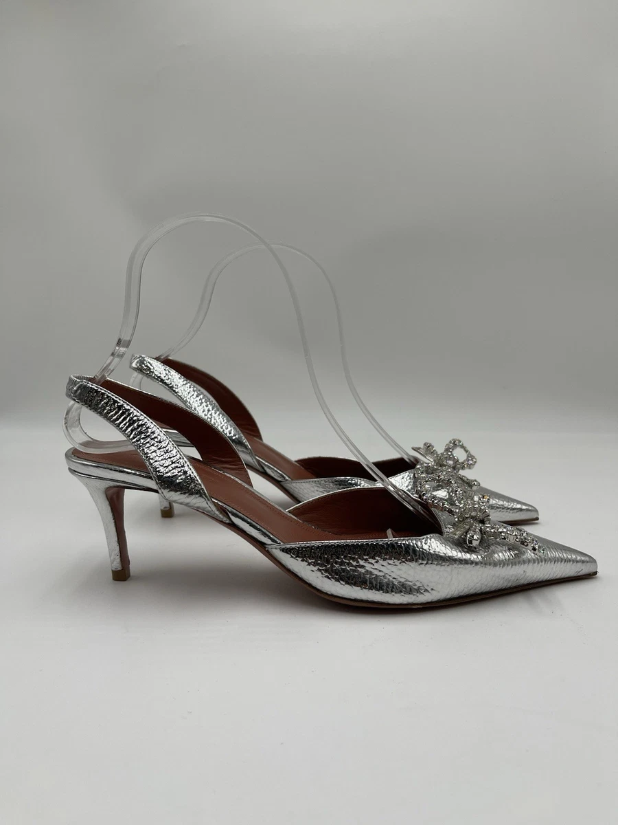 knee length dresses for ladies Silver Metallic Leather Pump EU 43/US 10.5 / Medium (B) main image 0