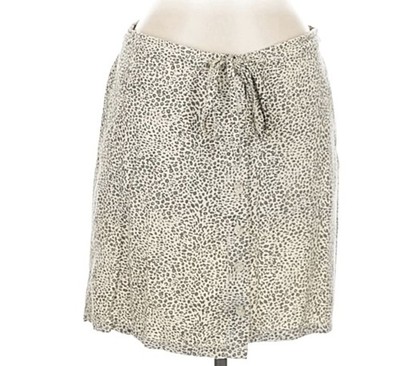 Thread & Supply Skirt Womens Small Leopard Button Front Tie Waist Mini Flowy