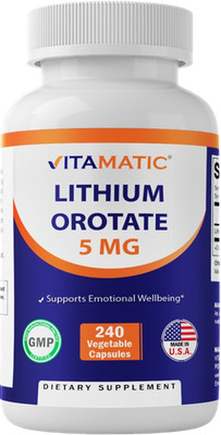 Lithium 5mg Lithum Orotate 240Caps No Gluten/No Preservatives