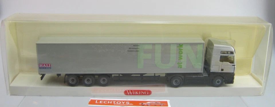 Wiking 1:87, MAN TGA Koffersattelzug, HALI Fun at work, OVP