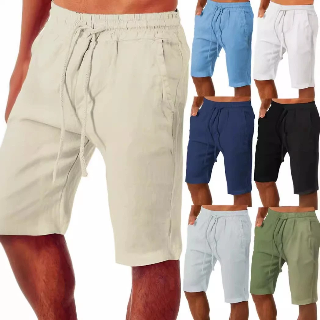 Linen Beach Surfing Men's Sports Casual Shorts Quick Drying Beach Leisure Shorts