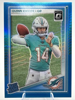 2025 Panini Optic Rated Rookie Aqua Quinn Ewers Miami Dolphins /349