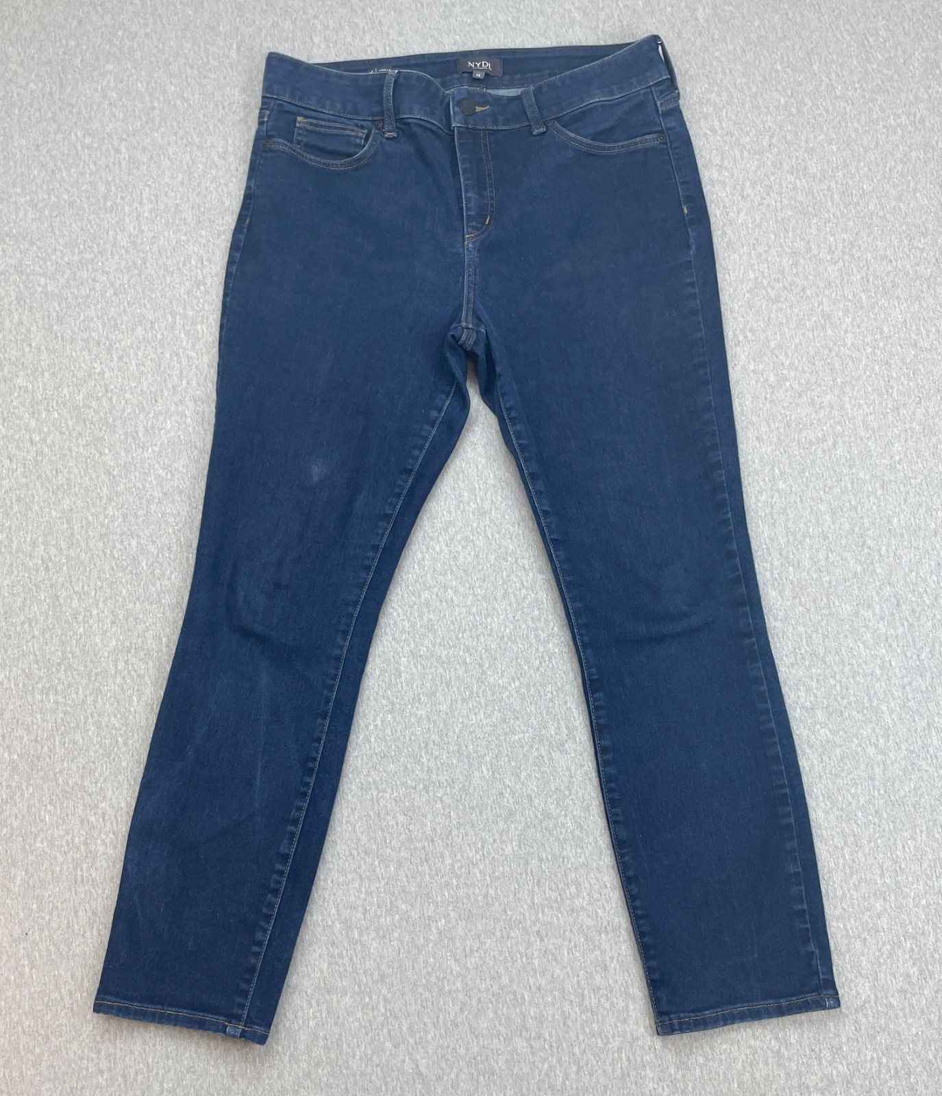 Womens 12 Blue Denim Cotton Blend Stretch Classic Alina Skinny Ankle