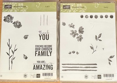 Stampin' Up! ''Painted Petals'' Clear-Mount Rubber Stamp Set (Complete 2-Case Set)