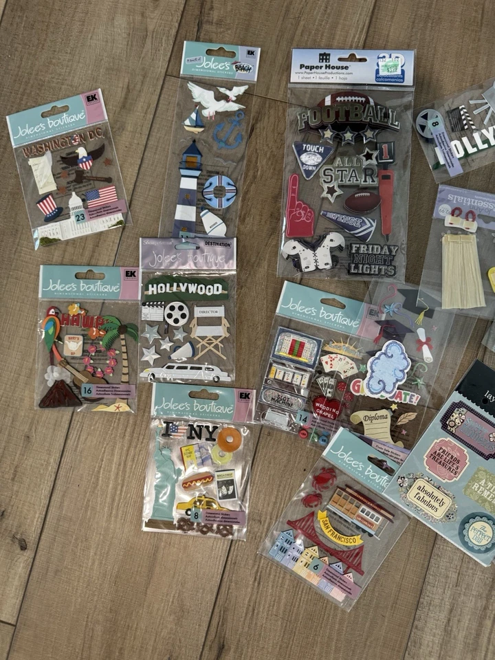 Scrapbook Set Lot - Stickers - Last Lot Mixed Themes 3D Dimensional Destination - Image 3 of 3