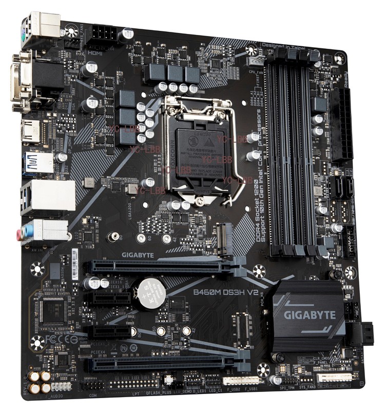 Gigabyte B460M DS3H V2 Motherboard 1200 Supports 10th Gen PCIe Gen3 x4 M.2