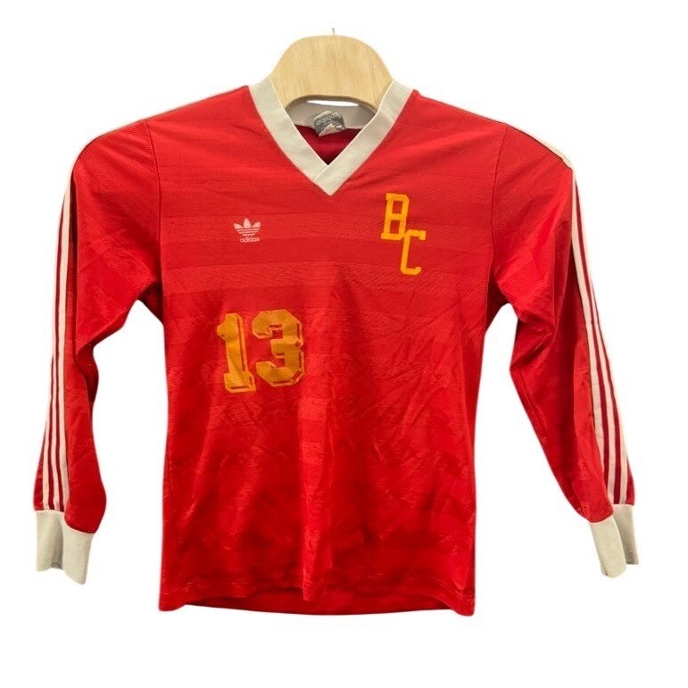 80s 90s  アディダス ゲームシャツ LIGA CUP USA Vintage Adidas 80s Made in USA Soccer Jersey Red Long Sleeve BC 13
