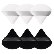 6 Pack Triangle Powder Puff Velour Makeup Sponge Contour Loose Powder Face Set