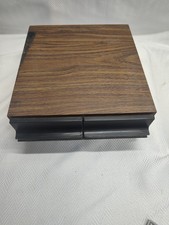 VTG Cassette Tape Cabinet 2 Drawer Holder Faux Wood Storage 24Tapes Kenmark