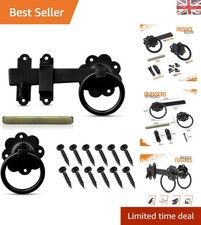 Heavy-Duty 6" Ring Gate Latch with Powder Coated Finish - Easy Install & Secure