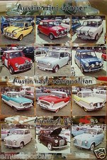 AUSTIN MINI-COOPERS, NASH NETROPOLITAN, A35 POSTER - BRITISH CARS / AUTOMOBILES