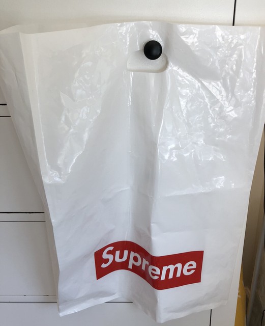 Supreme NY Plastic Tote Bag Red Box Logo LARGE Shopping Bag and Sticker