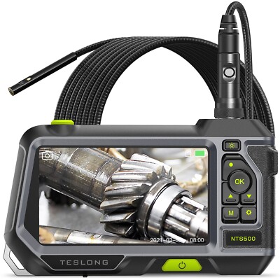 TESLONG NTS500 5'' Endoscope Borescope 5.5mm Dual Lens 3M Inspection Camera