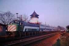 Original 1977 Burlington Northern Riverside Illinois Train Station Slide #3871