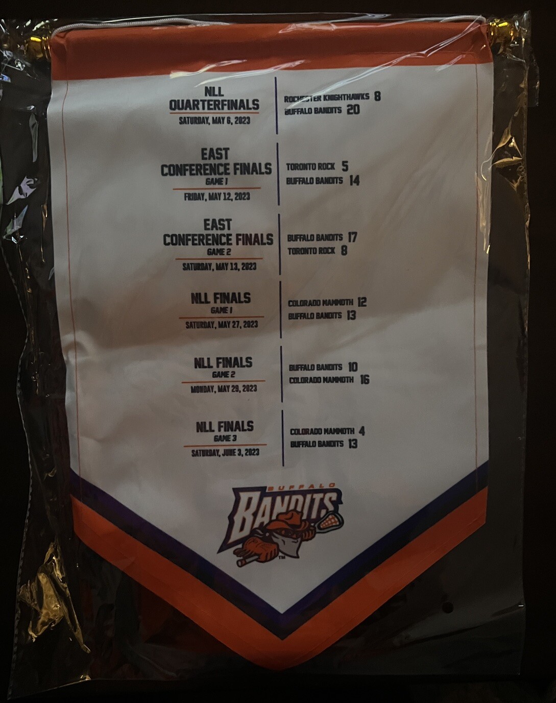 202324 Buffalo Bandits Mini Championship Banner! In Game Gift! eBay