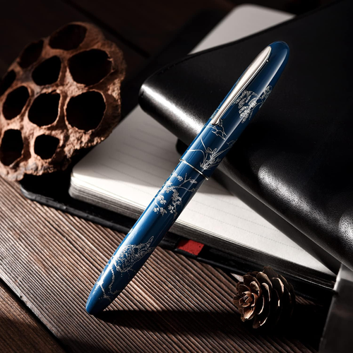 Hongdian N23 Blue Rabbit Fountain Pen, Iridium Extra Fine Nib Silver Trim, New Y - Picture 5 of 8