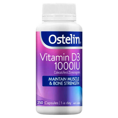 Ostelin Vitamin D3 1000IU 250 Capsules Maintain Muscle & Bone Strength Halal