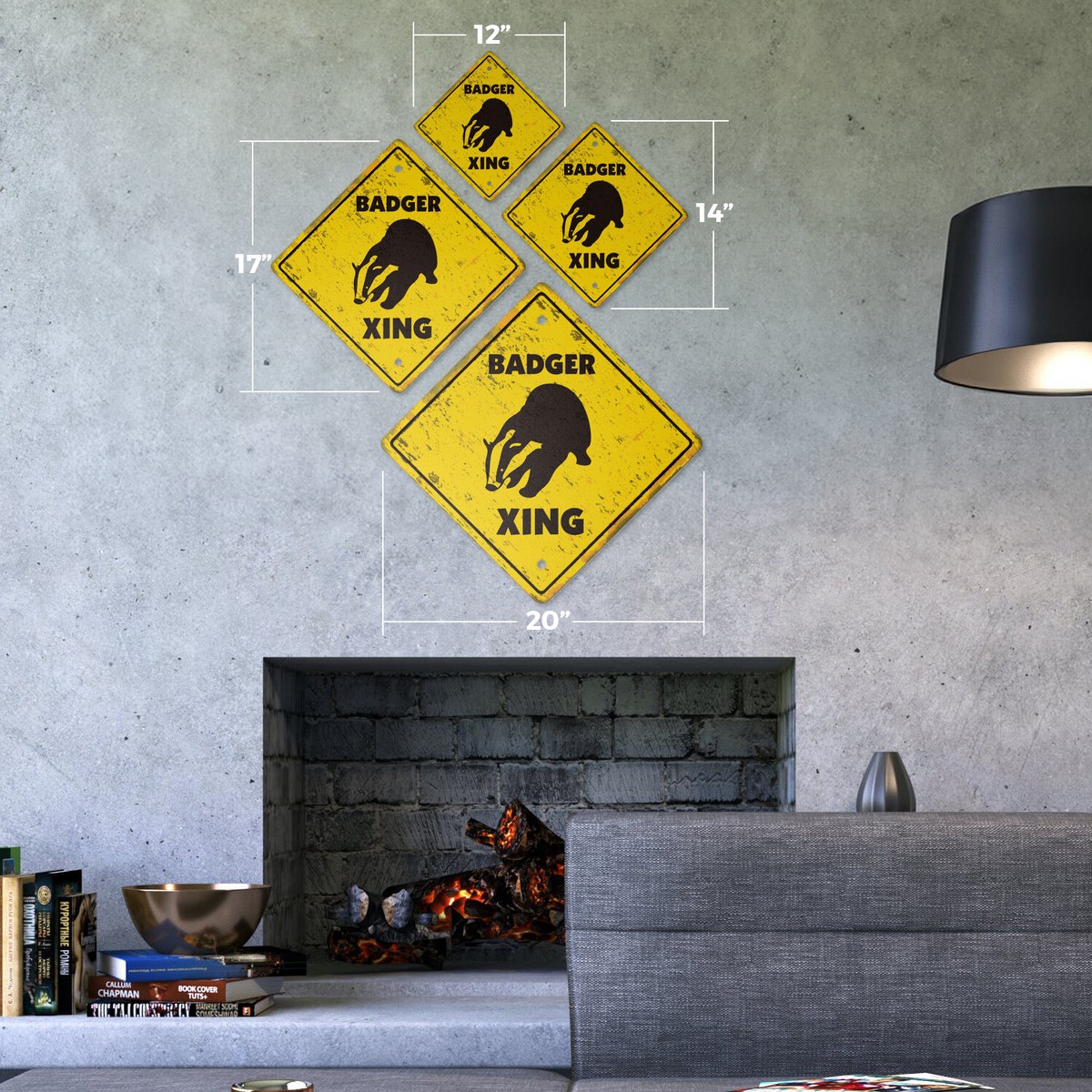 Badger Vintage Crossing Sign Xing Plastic Rustic teeth wisconsin