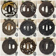 Collection Zinc Alloy Tsuba Hand Guard For Japanese Katana Sword Diy Maintenance