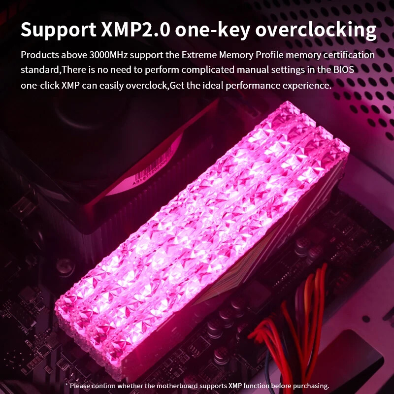 JUHOR Memoria Ram RGB DDR4 8GBX2 16GBX2 3200MHz 3600MHz Kit Dual