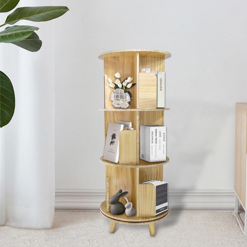 1/2/3/4-layer 360° Rotating Bookshelf Bookcase Freestanding Display Rack Stand - Picture 34 of 54