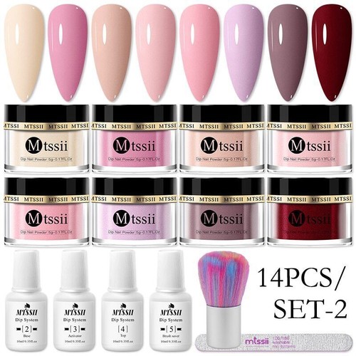 Juego de polvo de uñas de inmersión de 5 g sistema de inmersión en polvo brillo de uñas desnudo kit de uñas arte - Imagen 36 de 77