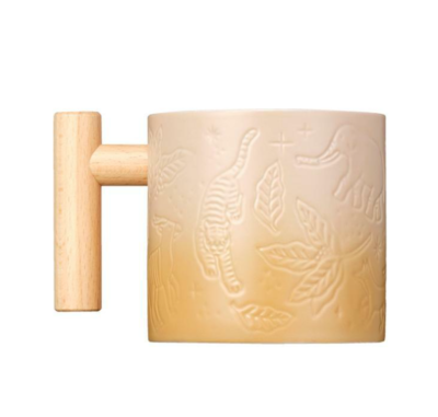 Starbucks Korea] 2024 (c)Anniversary Wood Handle Mug 414ml | eBay