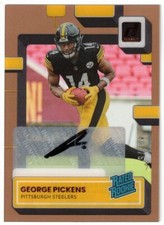 GEORGE PICKENS - 2022 Donruss Clearly Orange Rookie Autograph #/75 - Auto RC