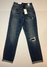 Judy Blue Dark Blue High Waist Knee Patch Boyfriend - JB88317 - Size 25 / 1