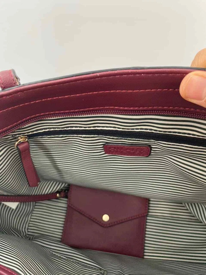 Hilary Radley Leather Jane Tote in Bordeaux with 1 Removable Pouch - Image 2 of 4
