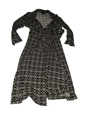 Snap Size L Wrap Dress 3/4 Sleeve Poly Spandex L11