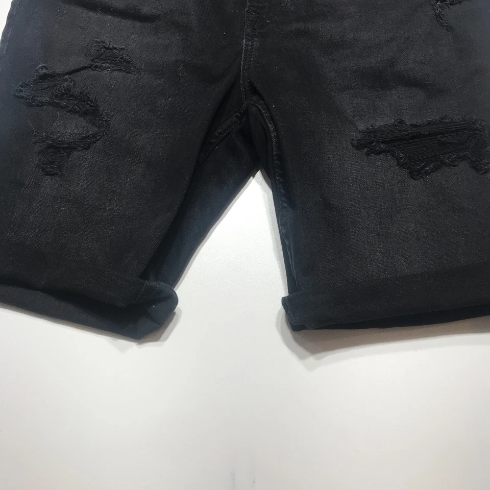Pantalones Cortos H&M Niñas Talla 10-11Y Negros Cómodos Elastizados Calce Ajustado Denim Destruido Foto 4 de 4
