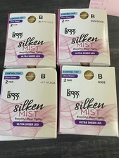 Leggs silken MIST Panty Hose Size B Medium Box of 2 VARIOUS COLORS