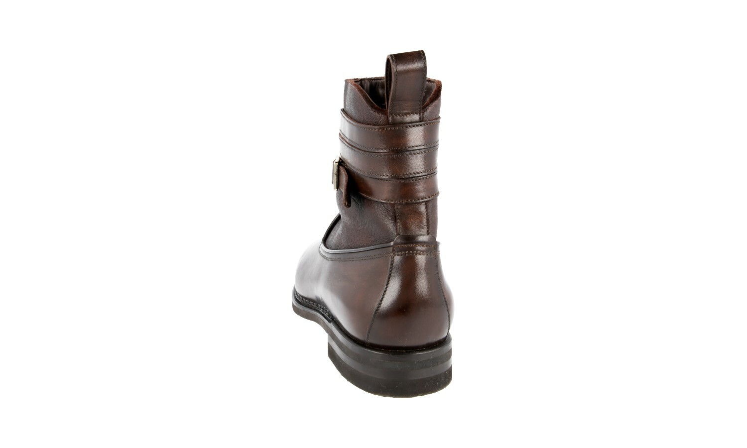 SANTONI Leather RABBIT FUR Velatura Ankle Boots Shoes Goodyear - 8.5 42.5 image 4
