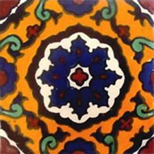  C085 Mexican Tile sample Ceramic Handmade 4x4 inch, GET MANY AS YOU NEED  