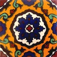 #C085) Mexican Tile sample Ceramic Handmade 4x4 inch, GET MANY AS YOU NEED !!
