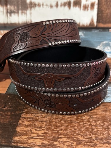 Long Horn Bull Belt 49 Inch New Country Cowgirl Farm Gift Mothers Day #2 - Picture 3 of 14