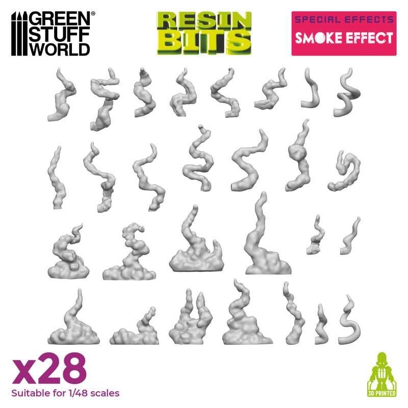 3D printed set - Smoke Effect - wargames resin bits special effects miniatures