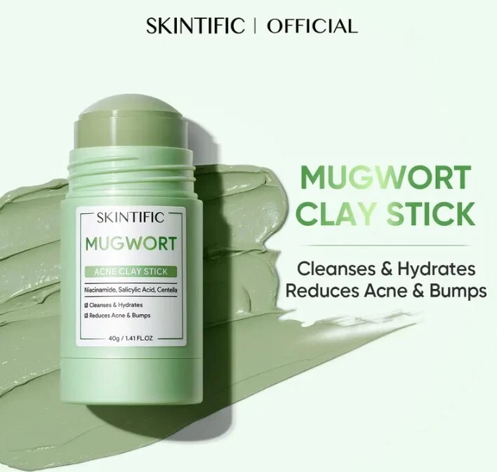 SKINTIFIC Mugwort Acne Clay Mask Stick (reduces redness, inflammation,pores) 40g - Image 3 of 3