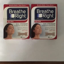 Breathe Right Nasal Strips Extra, TAN  10 ct, 2 Pack FREE SHIPPING 