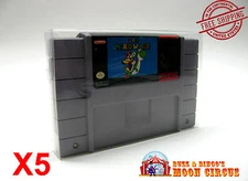5x SUPER NINTENDO SNES CARTRIDGE - CLEAR PROTECTIVE GAME BOX SLEEVE CASE