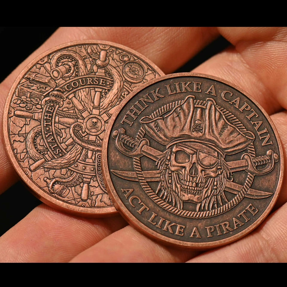 Moneda Pirata | Monedas Recordatorias EDC | Monedas Desafío Recuerdo Pulpo Calavera Foto 4 de 4