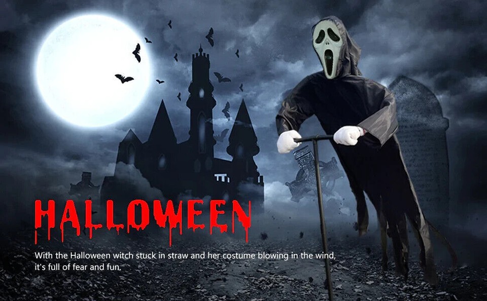 GynoiusCat Halloween Decorations Outdoor Scream Scarecrow Flying Scary