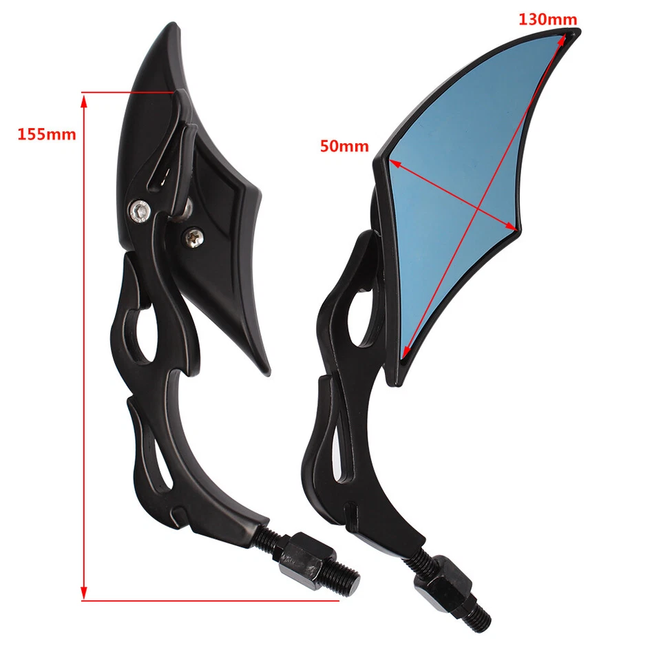 Espejos laterales de hoja de motocicleta para Harley Touring Street Glide Road King Softail Foto 4 de 4